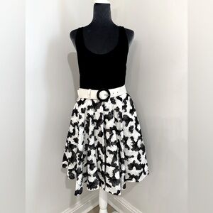 NWT Alice+Olivia Black & White Belted Dress Size 12